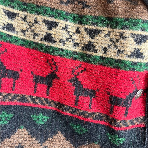 Vintage P.L. Greenes Pam Bauer Reindeer Fair Isle Wool Handmade Navajo Vest - Picture 4 of 6